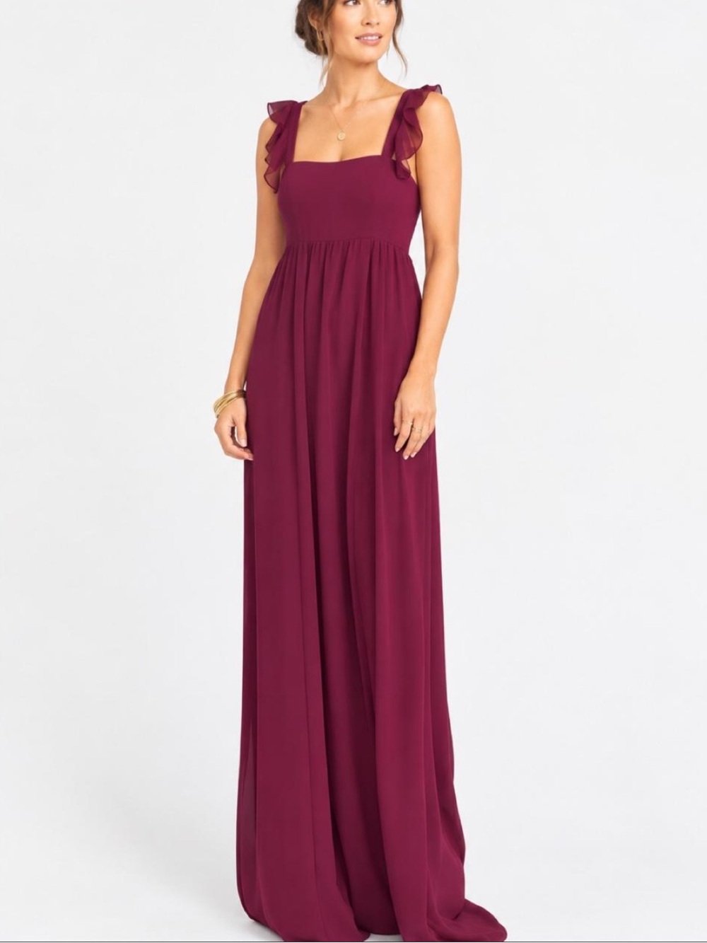 MuMu 🔥 Ruffled Strap Maxi Dress / Burgundy